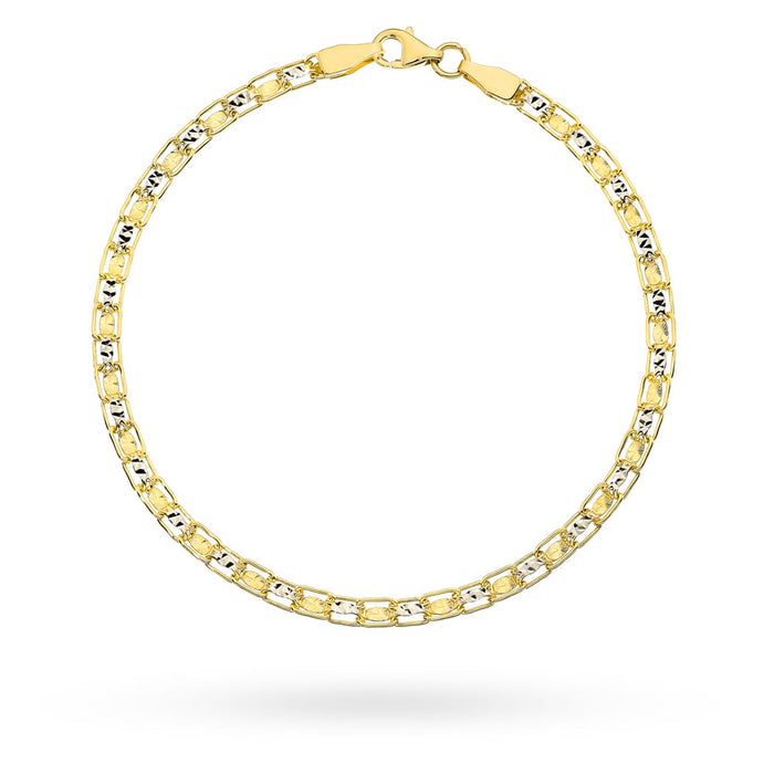 Brățară din Aur din Colecția "Piatto", Diamantată în Două Culori de Aur