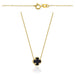 Colier din Aur1 4k  cu Trifoi Negru, 45 cm
