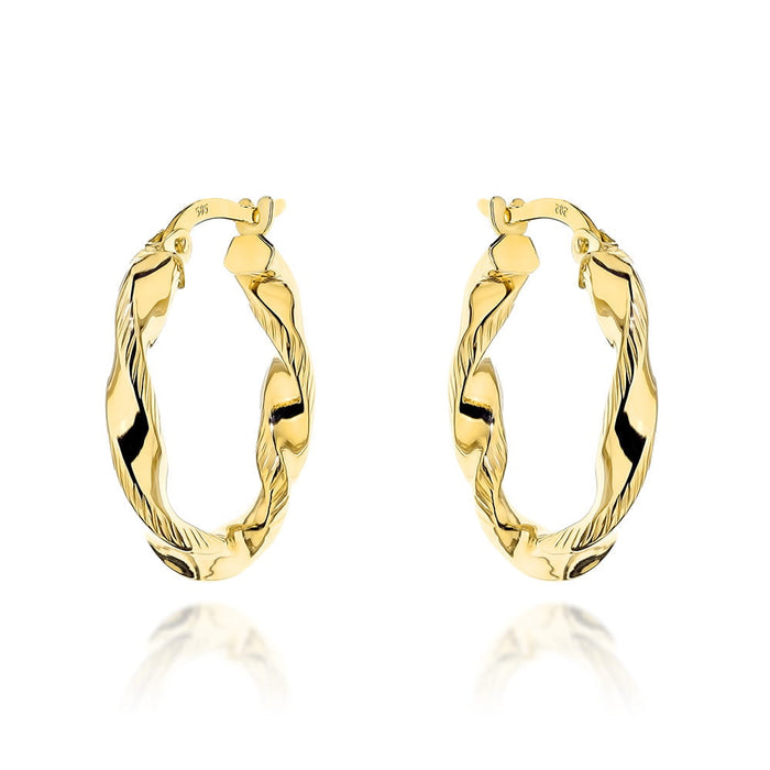 Cercei Rotunzi din Aur Răsuciți