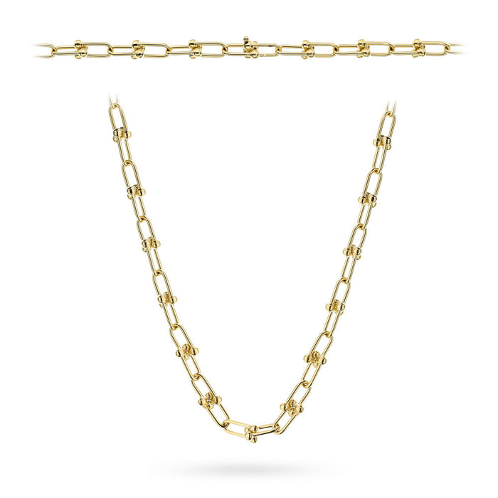 Colier Aur: Împletitură Rafinată cu Bile Fine