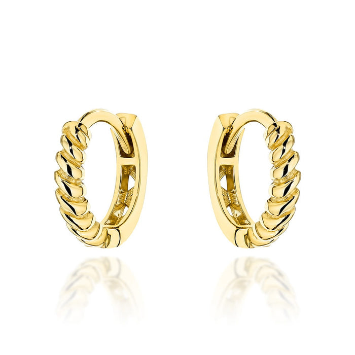 Cercei Rotunzi din Aur 14K, Gravați