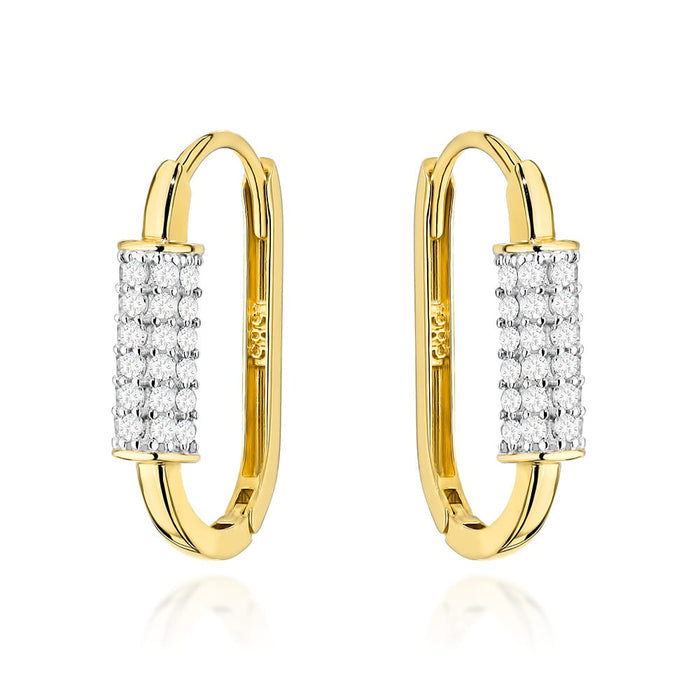 Cercei Aur Oval cu Zirconiu