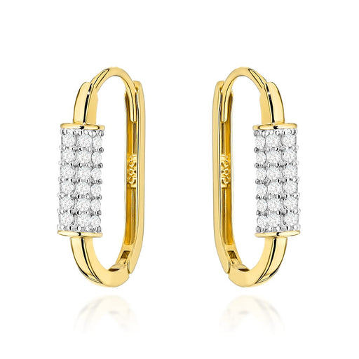 Cercei Aur Oval cu Zirconiu