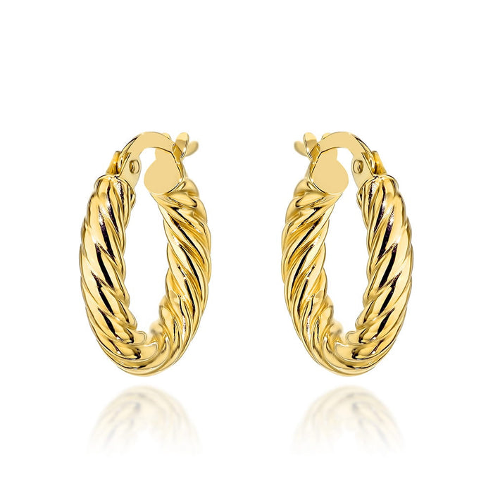 Cercei Aur Împletit, Model Rotund