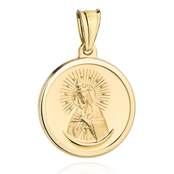 Medalion Banut Aur 14k cu Maica Domnului