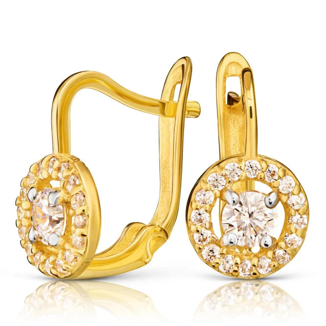 Cercei Rotunzi din Aur 8K cu Zirconiu 3.2376