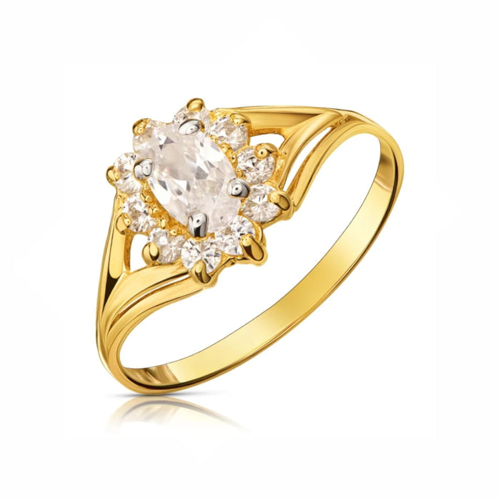 Inel Elegant Aur 8K cu Zirconiu Marquise - Bijuterie Rafinată