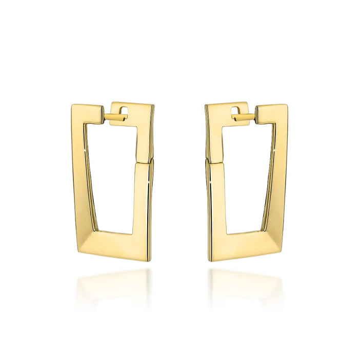 Cercei Aur 14K Eleganți Dreptunghiulari Mici