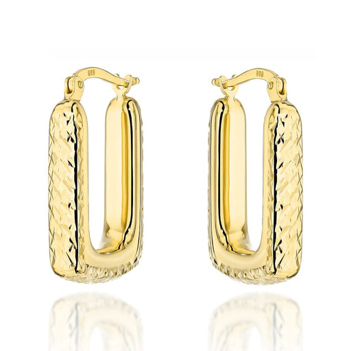 Cercei Aur 14K Decupați Rectangulari Mari