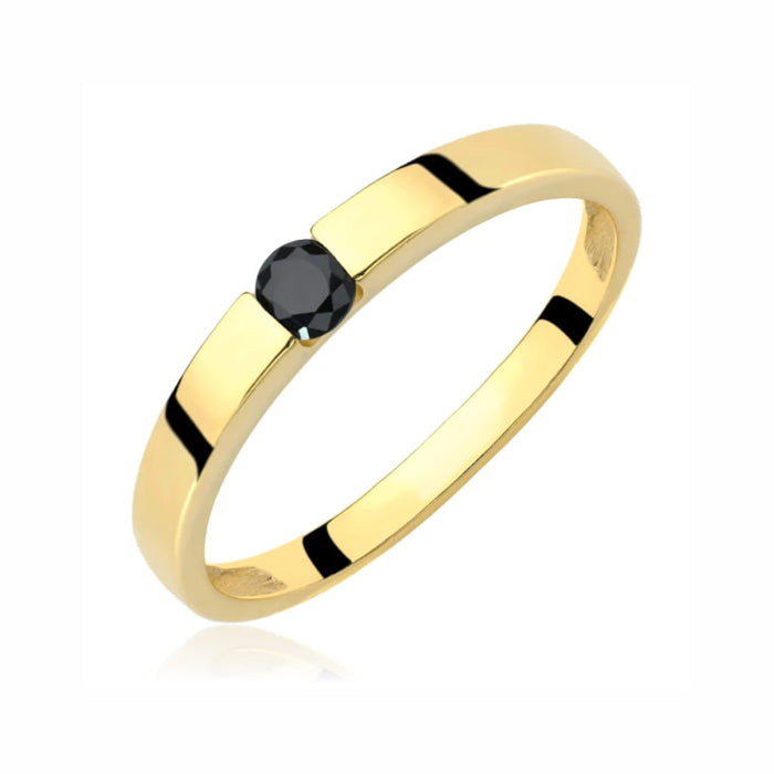 Inel Aur 8K cu Piatră Neagră - Eleganță Atemporală