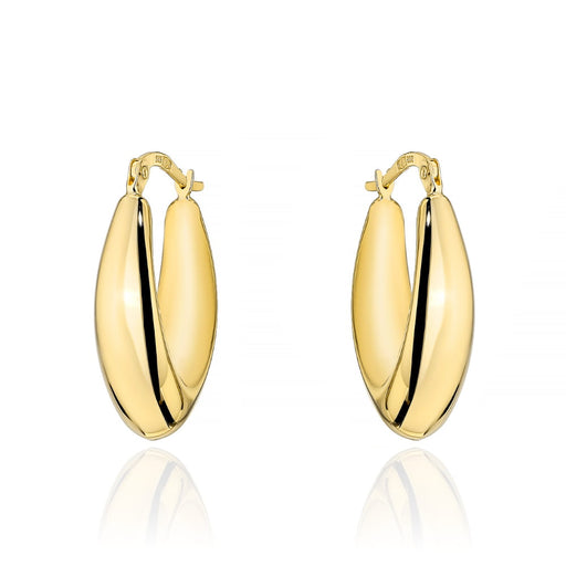 Cercei Aur 14K Netezi, Formă de Lacrimă, cu Sistem de Închidere Englez