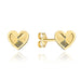 Cercei Aur 14K cu Inimi Diamantate în Montură Netedă