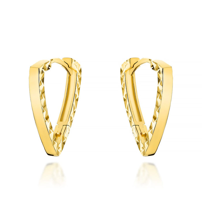 Cercei Aur 14K Triunghiuri Diamantate