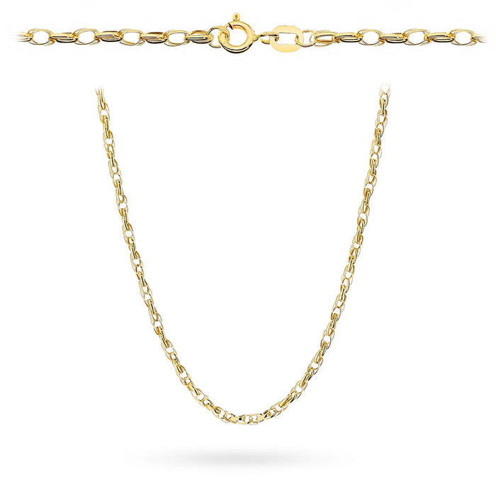 Colier Din Aur Rolo Dublu Cu Zale Ovale