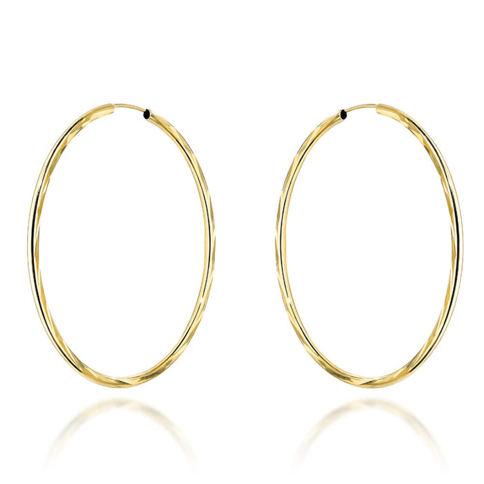 Cercei Rotunzi Super Ușori din Aur 14K (6cm)