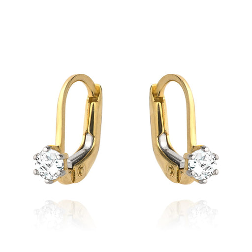 Cercei din Aur Galben cu Cirkonia și Sistem Englezesc