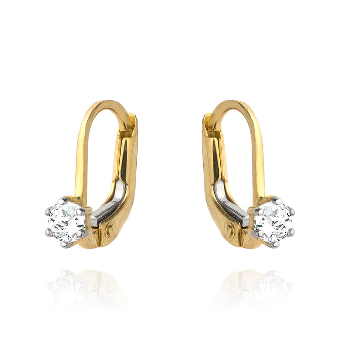 Cercei din Aur Galben cu Cirkonia și Sistem Englezesc