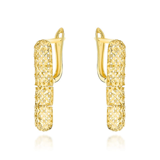 Cercei Ajurați Tip Bară Din Aur 14K Cu Sistem Englezesc