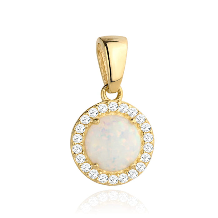 Pandantiv Aur 14K cu Opal si Zirconii