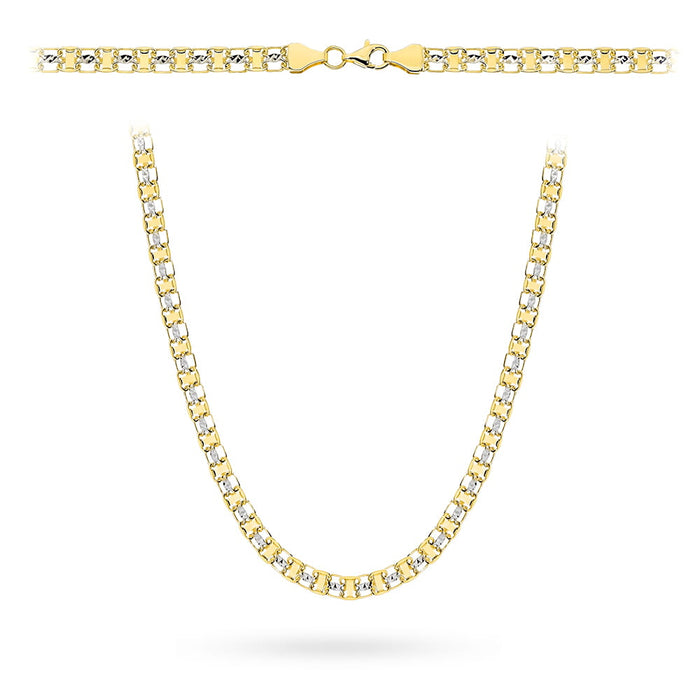 Colier din Aur din Colecția "Piatto" în Două Culori de Aur, cu Diamante