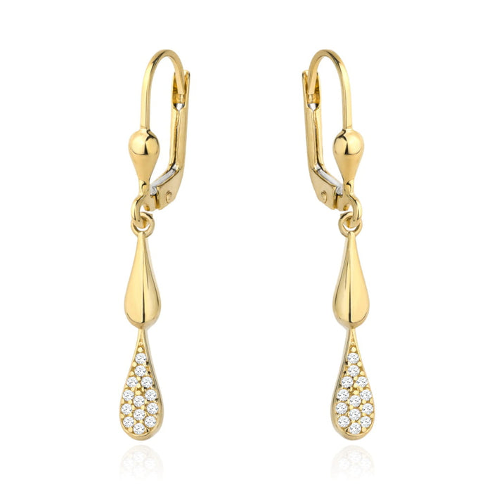 Cercei Aur 14k cu Model Neted si Zirconii