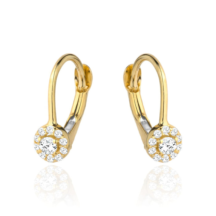 Cercei Aur 14k cu Zirconii Albe