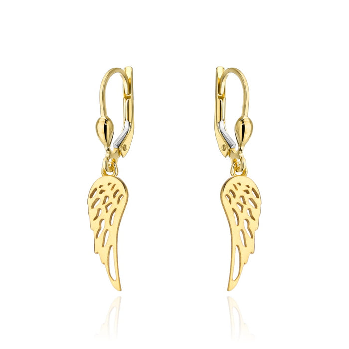 Cercei Aur Ažur Aripi cu Închidere Engleză