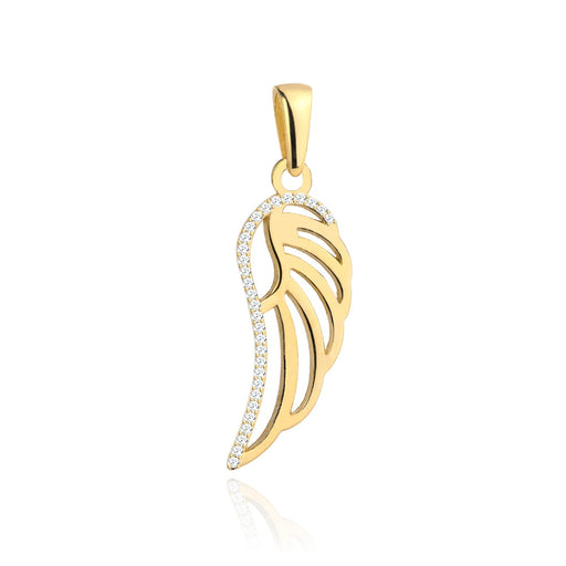 Pandantiv Aur Aripă Îngerească Decorat cu Zirconii