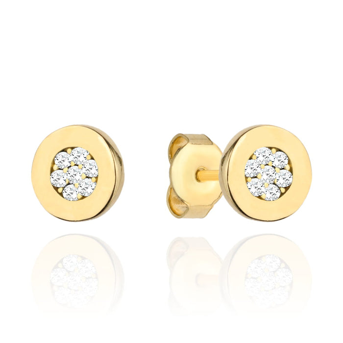 Cercei cerc de aur cu zirconiu cubic