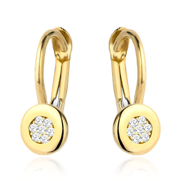 Cercei Aur 14k cu Banut si Zirconii Albe