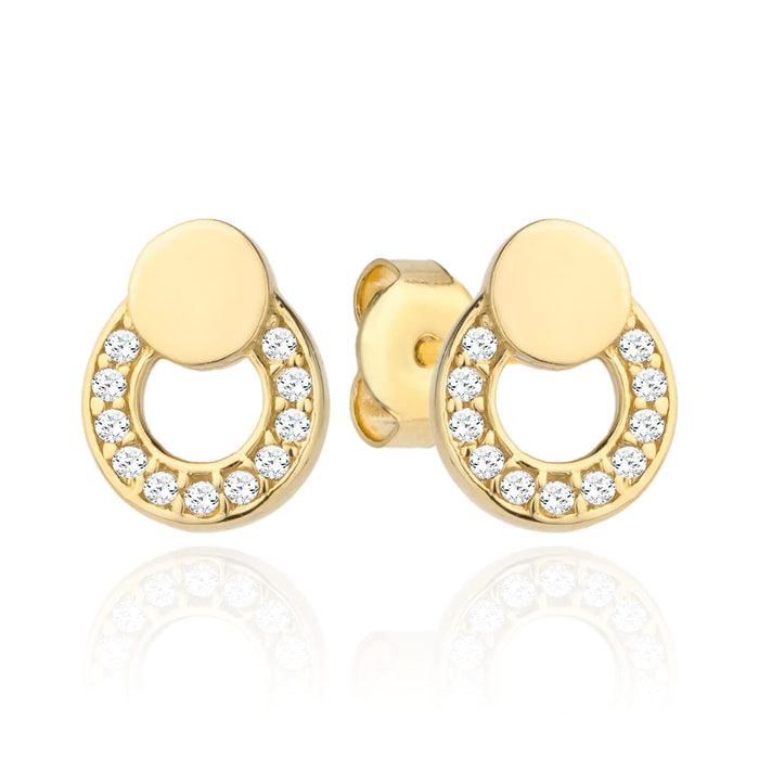 Cercei Aur 14k cu Zirconii Albe