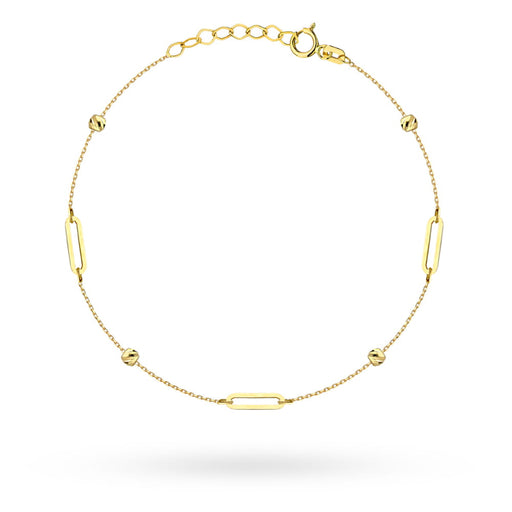 Brățară din Aur cu Bile Diamanate și Zale Lungi