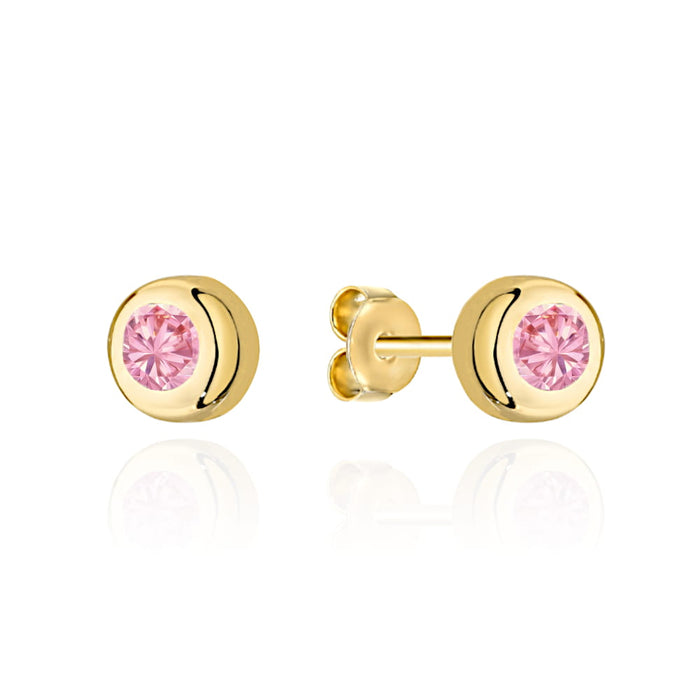 Cercei Aur 14k cu Zirconii Roz