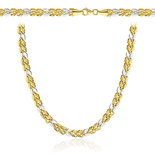 Colier Aur Împletit în Două Culori de Aur, 50cm