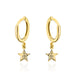 Cercei Aur Rotunzi cu Steluță Diamantată Unilateral