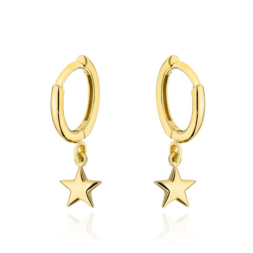 Cercei Aur Rotunzi cu Steluță Diamantată Unilateral