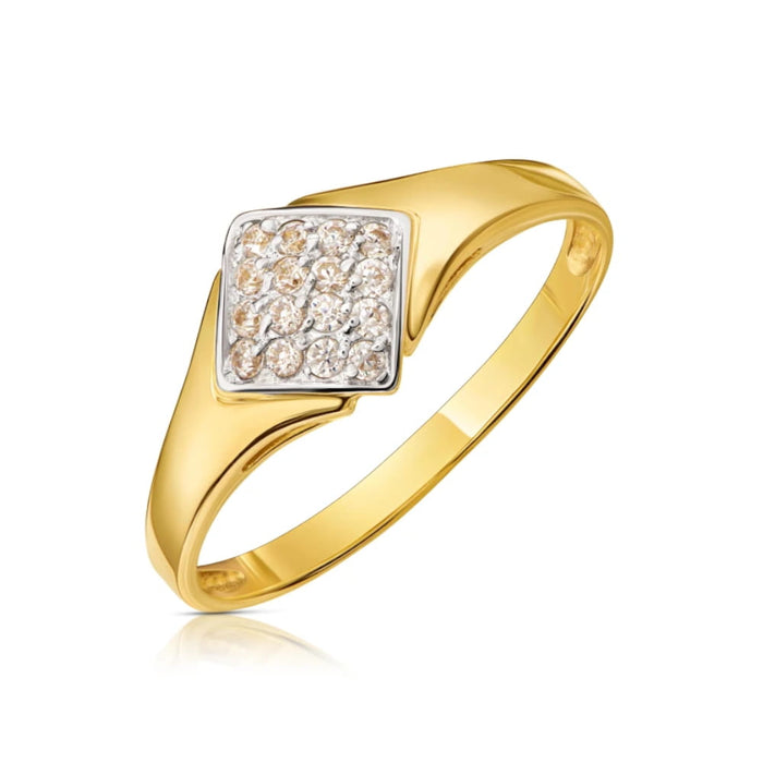 Inel Aur 8K cu Zirconiu Pătrat - Eleganță Definită