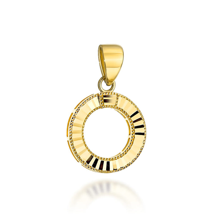 Pandantiv Aur Galben 14K Cerc Fațetat Strălucitor