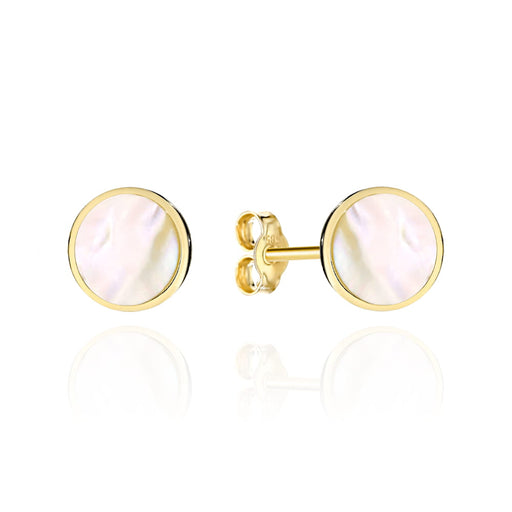 Cercei Aur 14K Rotunzi cu Masă Perlată pe Tijă