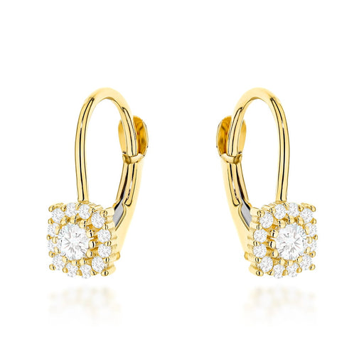 Cercei Din Aur 14K Cu Cristale Zirconia Și Închidere Engleză