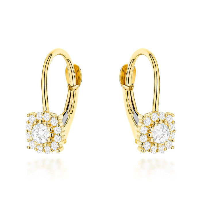 Cercei Din Aur 14K Cu Cristale Zirconia Și Închidere Engleză