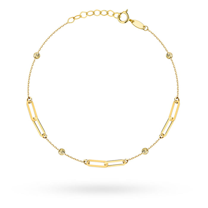 Brățară De Aur Cu Zale Duble Și Bile Fațetate