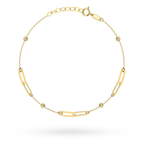 Brățară De Aur Cu Zale Duble Și Bile Fațetate