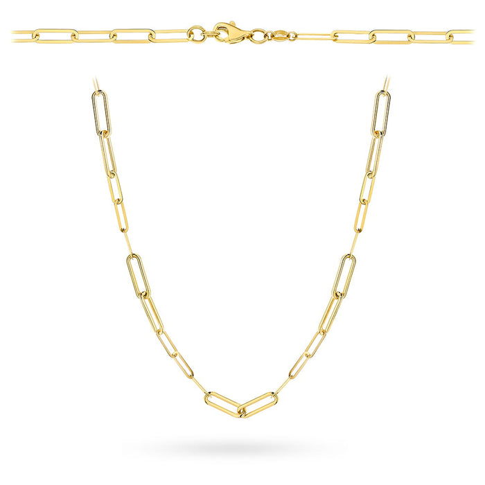 Colier Aur Galben Elegant Cu Verigi Ovale Mixte