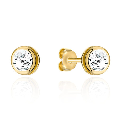 Cercei Aur 14K Eleganti Cu Circoniu Pe Șurub