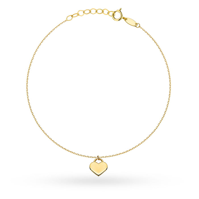 Brățară Aur Cu Inimă Suspendată 14K