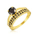 Inel Elegant Din Aur Galben 8K Cu Pietre Negre De Zirconiu