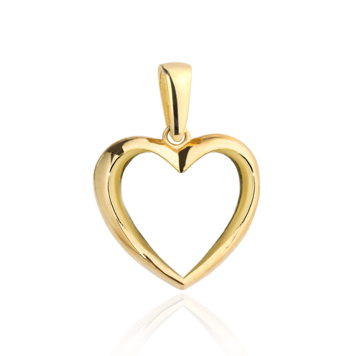 Pandantiv Aur 14K Contur Inimă Mare