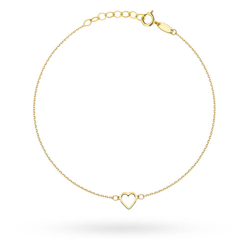 Brățară Delicată De Aur 14K Cu Inimă Contur