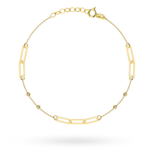 Brățară Elegantă Aur cu Zale Împletite și Biluțe Fațetate